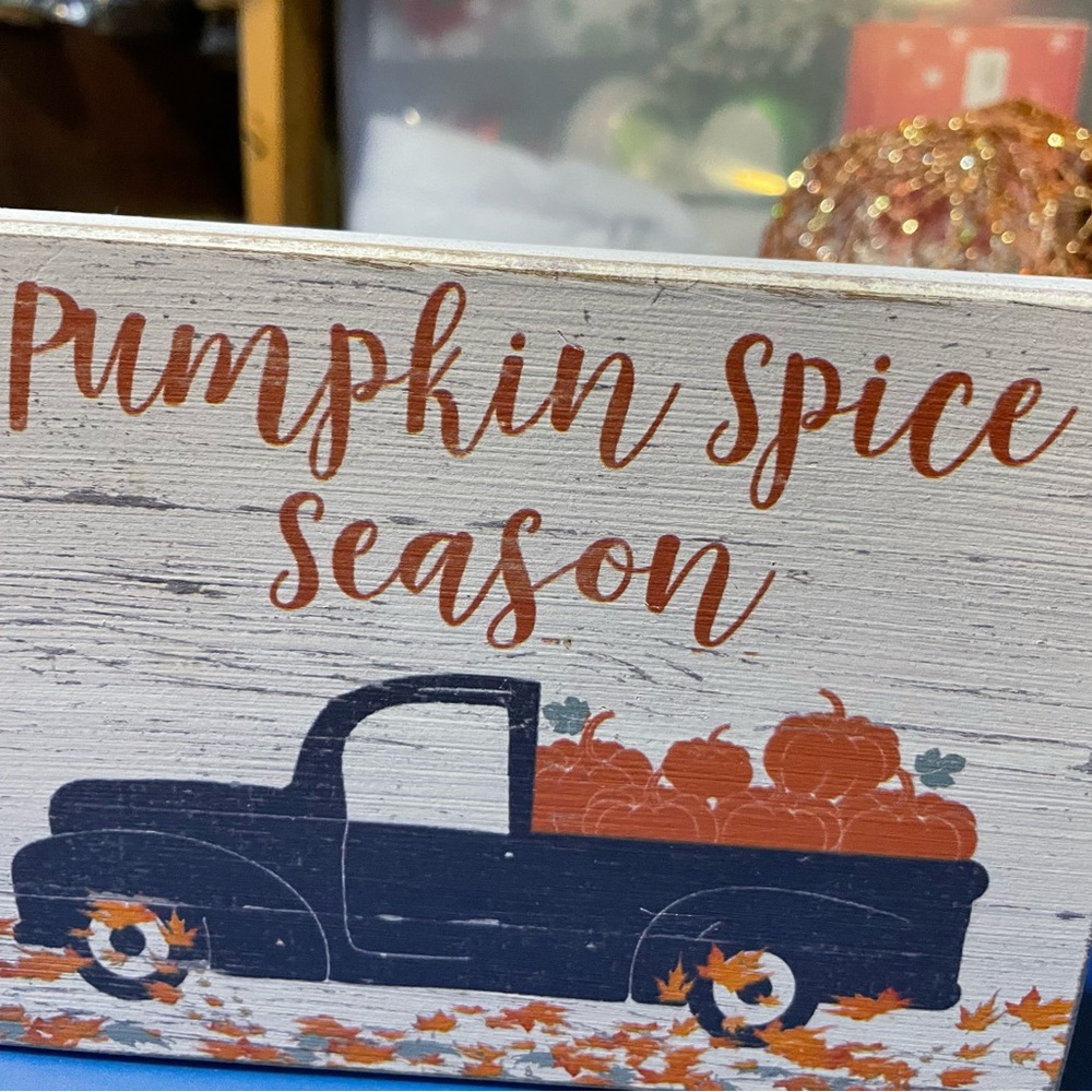 Autumn wooden block decor